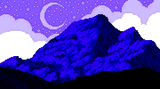Night Mountain by Pixel Art For The He